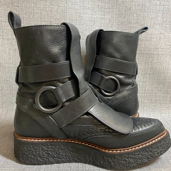 COACH Black Whipstitch High Top Creeper Women's - Picture 3 of 13